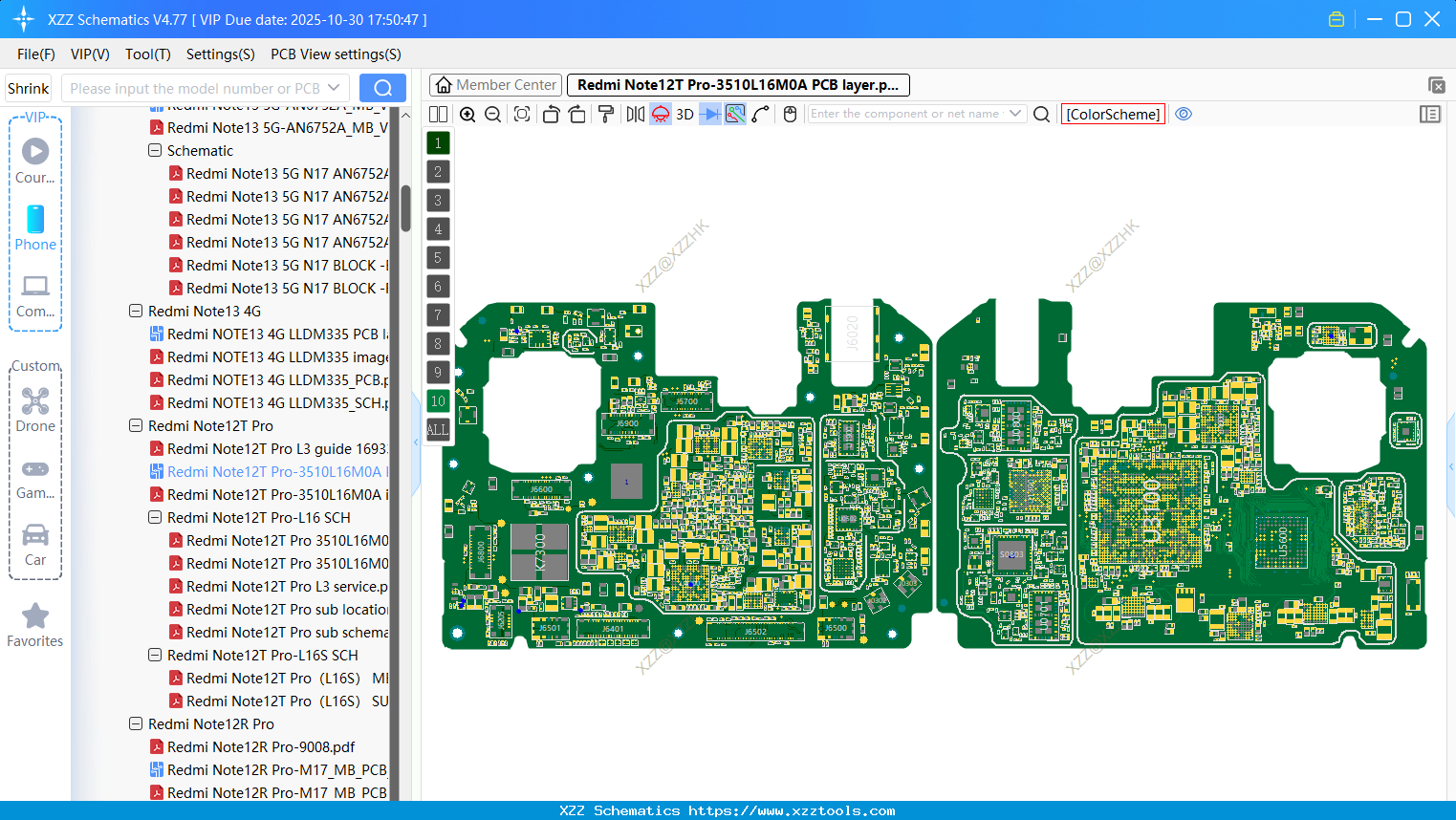 Xiaomi Redmi Note12T Pro-3510L16M0A PCB Layer